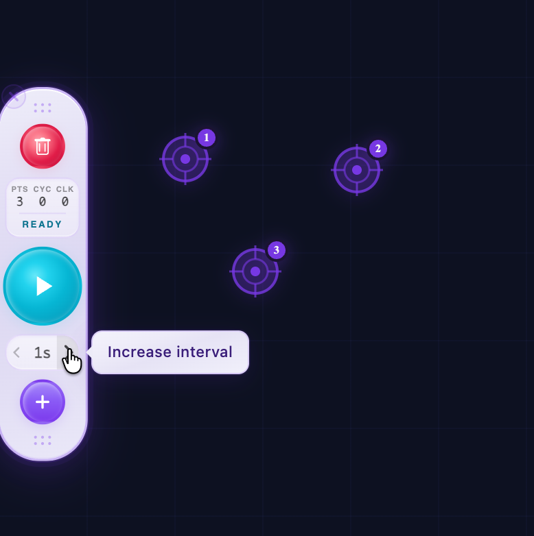 Widget with increase interval tooltip